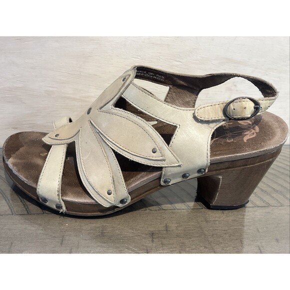 Dansko Sandals Leather Floral Strappy Wood Platform Size 41 US 10.5-11 buckle ni - Picture 7 of 9